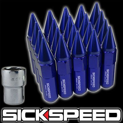 20 Blue Spiked Aluminum Extended 60Mm Locking Lug Nuts Wheels/Rims 12X1.25 L12 for Nissan Maxima