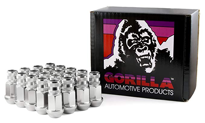 Gorilla Automotive 44038AL-20 Silver 12mm x 1.50 Thread Size Aluminum Open End Racing Lug Nut, (Pack of 20)
