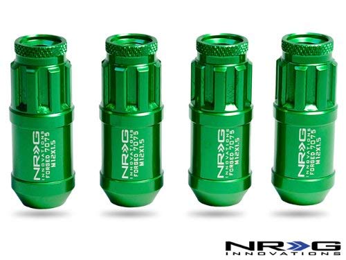NRG Innovations LN-L70GN Green Lug Nut Lock Set, 4 Piece