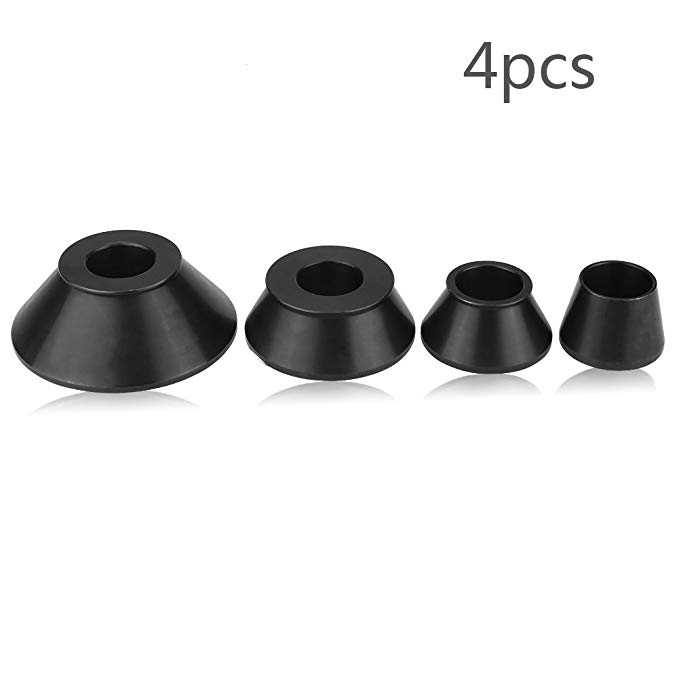 Wheel Balancer Cone, 4 Pieces Set Carbon Steel Wheel Balancer Standard Taper Cones Kit for 40mm Shaft, Cone Size 1.77-5.39 Inches