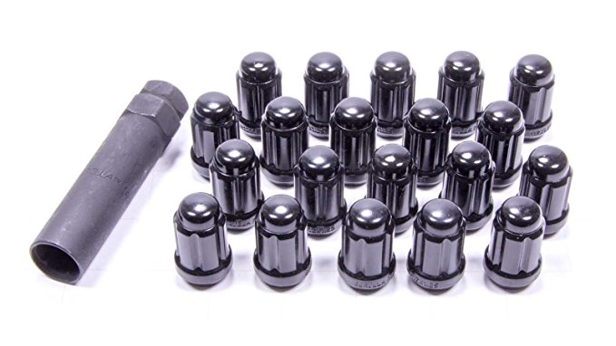 Gorilla Automotive 21123BC Small Diameter Acorn Black 5 Lug Kit (12mm x 1.25 Thread Size) - Pack of 20