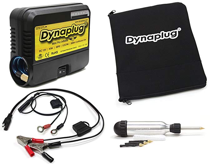 Dynaplug Ultralite Tubeless Tire Repair Tool Kit and 12volt Mini Pro Tire Pump