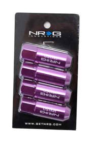 NRG Purple Extended Tuner Style Lug Nuts + Locks & Key M12x1.50 17pc Locking Set - LN-400PP