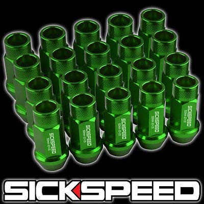 20 Green 50Mm Aluminum Extended Tuner Lug Nuts Lugs For Wheels/Rims 12X1.5 L17 for Jeep Liberty