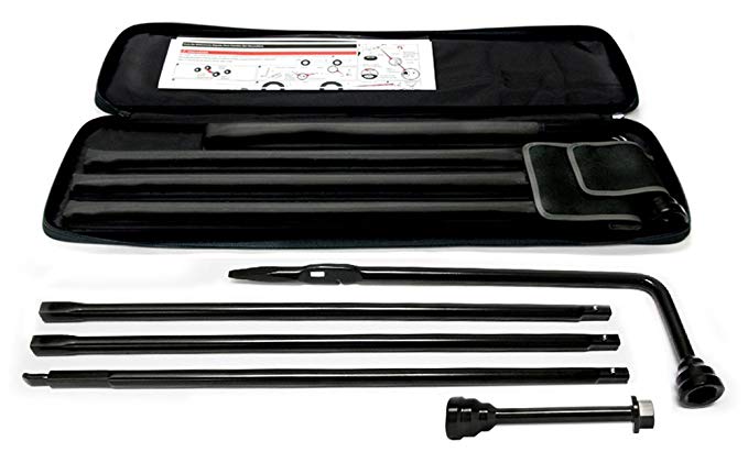 IPCW TJ101 Black Spare Tire Changing Tool Kit with Bag for GM - 6 Piece