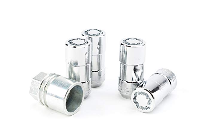 General Motors GM Accessories 17802466 M14x1.5x49.9 Steel Locking Lug Nuts in Chrome with Key (Pack of 4)