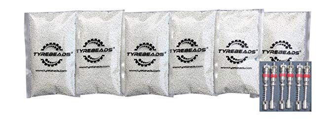 TyreBeads Tire Balancing Beads - Dually Special - 5 oz Six-Pack (6 bags of 5 oz) + 6 FREE Filtered Cores